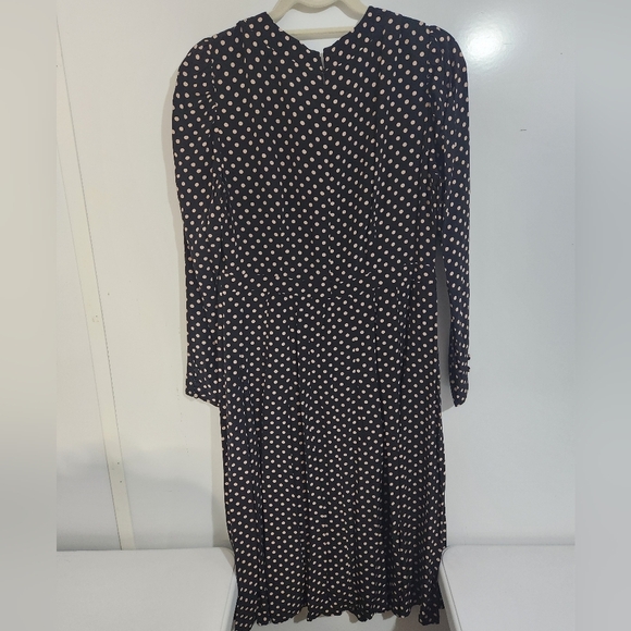 Boden Black Pink Polka Dot Dress, Size 12 - Picture 6 of 10